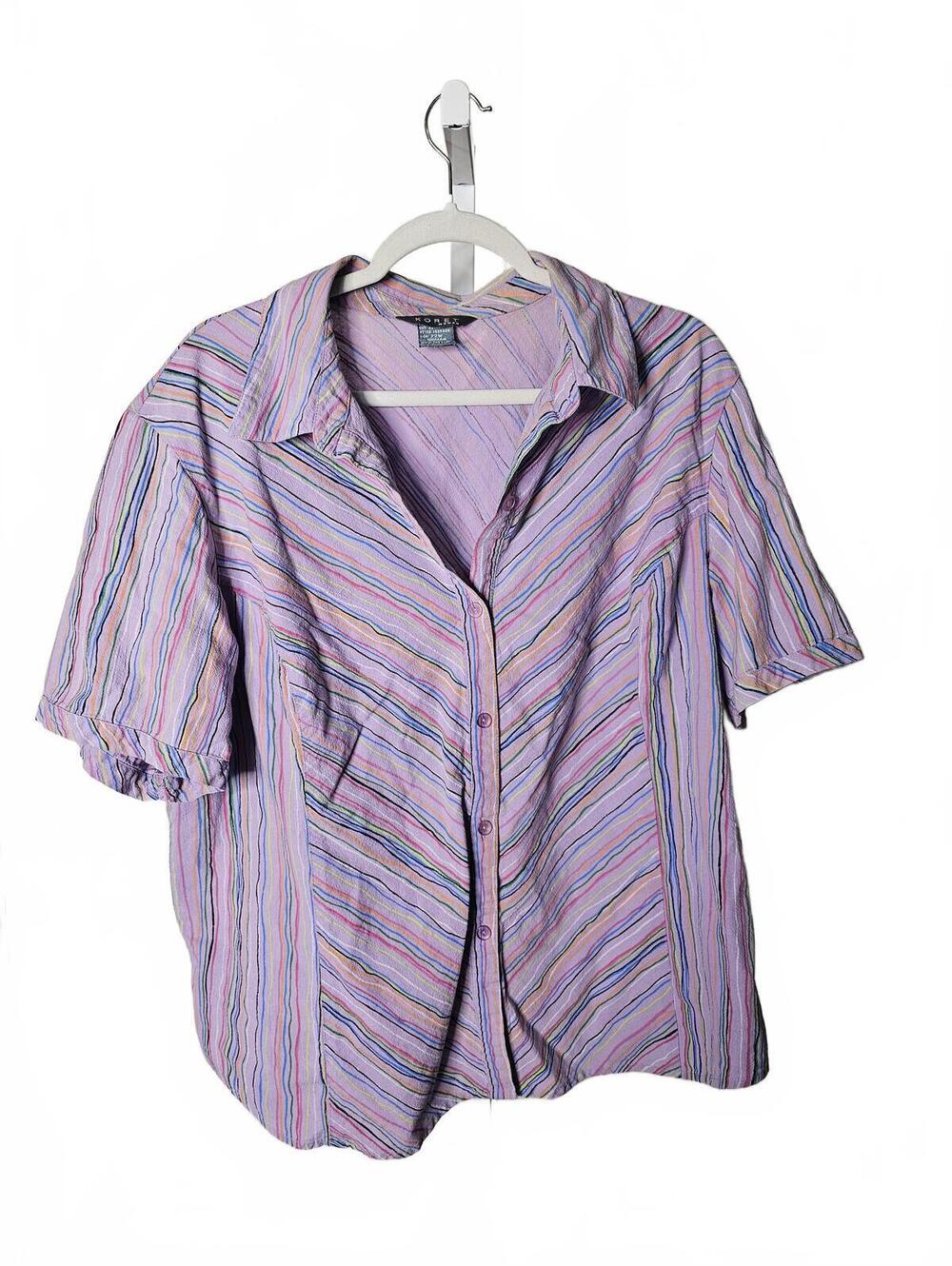 Koret Woman Size 22W Striped Button-Up Shirt